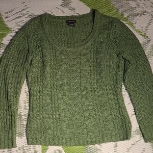 Wet Seal Green Cable Knit Sweater
